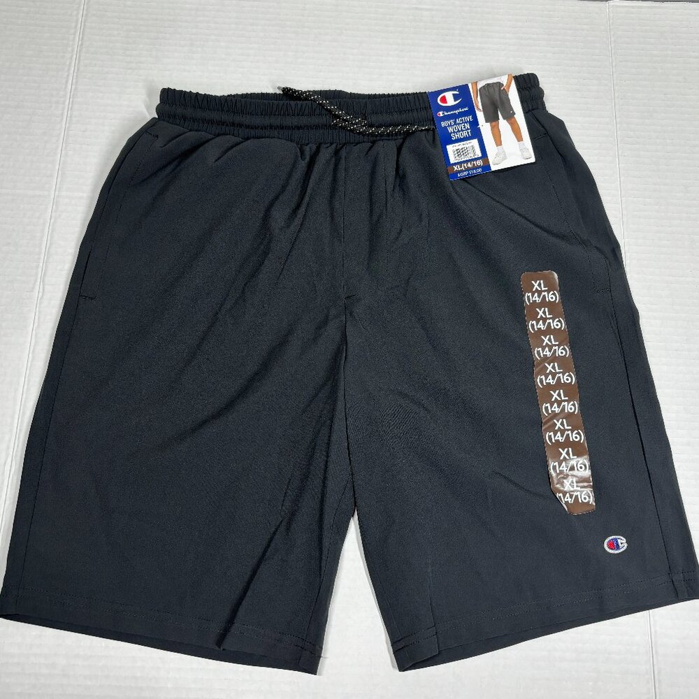 Brand New Champion Boys Active Woven Short Size XL 14/16 Black